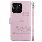 For Honor X6a Cute Cats RFID Leather Phone Case(Rose Gold) - 3