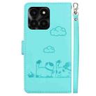 For Honor X6a Cute Cats RFID Leather Phone Case(Green) - 3