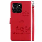 For Honor X6a Cute Cats RFID Leather Phone Case(Red) - 3