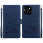 For Honor X6a Cute Cats RFID Leather Phone Case(Blue) - 1