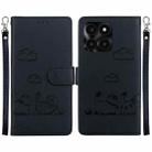 For Honor X6a Cute Cats RFID Leather Phone Case(Black) - 1