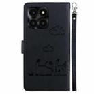 For Honor X6a Cute Cats RFID Leather Phone Case(Black) - 3