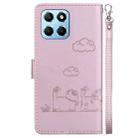 For Honor X8 5G Cute Cats RFID Leather Phone Case(Rose Gold) - 3