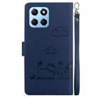 For Honor X8 5G Cute Cats RFID Leather Phone Case(Blue) - 3