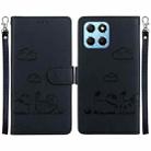 For Honor X8 5G Cute Cats RFID Leather Phone Case(Black) - 1