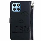 For Honor X8 5G Cute Cats RFID Leather Phone Case(Black) - 3