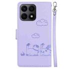 For Honor X8a Cute Cats RFID Leather Phone Case(Purple) - 3