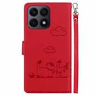 For Honor X8a Cute Cats RFID Leather Phone Case(Red) - 3