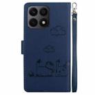 For Honor X8a Cute Cats RFID Leather Phone Case(Blue) - 3