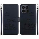 For Honor X8a Cute Cats RFID Leather Phone Case(Black) - 1