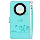 For Honor X9a Cute Cats RFID Leather Phone Case(Green) - 3