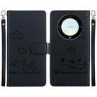 For Honor X9a Cute Cats RFID Leather Phone Case(Black) - 1