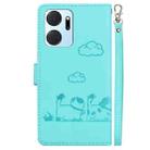 For Honor X7a Cute Cats RFID Leather Phone Case(Green) - 3