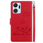 For Honor X7a Cute Cats RFID Leather Phone Case(Red) - 3