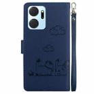 For Honor X7a Cute Cats RFID Leather Phone Case(Blue) - 3