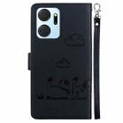 For Honor X7a Cute Cats RFID Leather Phone Case(Black) - 3