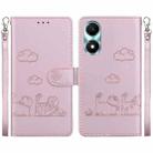 For Honor X5 Plus / Play 40C Cute Cats RFID Leather Phone Case(Rose Gold) - 1