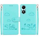 For Honor X5 Plus / Play 40C Cute Cats RFID Leather Phone Case(Green) - 1