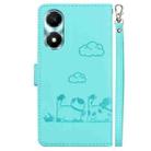 For Honor X5 Plus / Play 40C Cute Cats RFID Leather Phone Case(Green) - 3