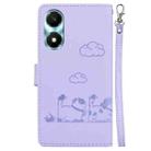 For Honor X5 Plus / Play 40C Cute Cats RFID Leather Phone Case(Purple) - 3