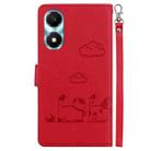 For Honor X5 Plus / Play 40C Cute Cats RFID Leather Phone Case(Red) - 3