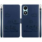 For Honor X5 Plus / Play 40C Cute Cats RFID Leather Phone Case(Blue) - 1