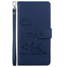 For Honor Magic7 Cute Cats RFID Leather Phone Case(Blue) - 2