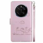 For Honor Magic7 Pro Cute Cats RFID Leather Phone Case(Rose Gold) - 3