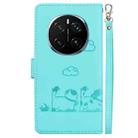 For Honor Magic7 Pro Cute Cats RFID Leather Phone Case(Green) - 3