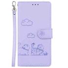 For Honor Magic7 Pro Cute Cats RFID Leather Phone Case(Purple) - 2