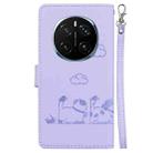 For Honor Magic7 Pro Cute Cats RFID Leather Phone Case(Purple) - 3