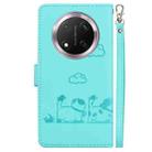 For Honor X9c Cute Cats RFID Leather Phone Case(Green) - 3