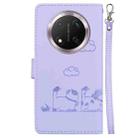 For Honor X9c Cute Cats RFID Leather Phone Case(Purple) - 3