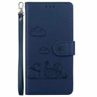 For Honor X9c Cute Cats RFID Leather Phone Case(Blue) - 2