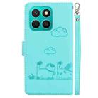 For Honor X8c 4G Cute Cats RFID Leather Phone Case(Green) - 3