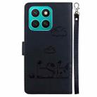 For Honor X8c 4G Cute Cats RFID Leather Phone Case(Black) - 3