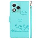 For Honor 400 Lite Cute Cats RFID Leather Phone Case(Green) - 3