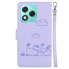 For Honor 400 Lite Cute Cats RFID Leather Phone Case(Purple) - 3