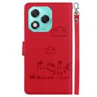 For Honor 400 Lite Cute Cats RFID Leather Phone Case(Red) - 3