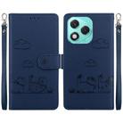 For Honor 400 Lite Cute Cats RFID Leather Phone Case(Blue) - 1