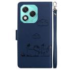 For Honor 400 Lite Cute Cats RFID Leather Phone Case(Blue) - 3