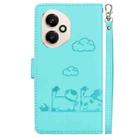 For Honor 400 Global 156.5mm Cute Cats RFID Leather Phone Case(Green) - 3