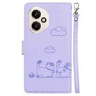 For Honor 400 Global 156.5mm Cute Cats RFID Leather Phone Case(Purple) - 3