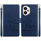 For Honor 400 Global 156.5mm Cute Cats RFID Leather Phone Case(Blue) - 1