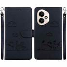 For Honor 400 Global 156.5mm Cute Cats RFID Leather Phone Case(Black) - 1