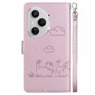 For Honor 400 Pro Global 160.8mm Cute Cats RFID Leather Phone Case(Rose Gold) - 3