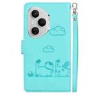 For Honor 400 Pro Global 160.8mm Cute Cats RFID Leather Phone Case(Green) - 3