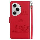 For Honor 400 Pro Global 160.8mm Cute Cats RFID Leather Phone Case(Red) - 3
