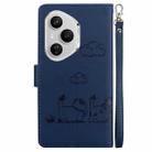 For Honor 400 Pro Global 160.8mm Cute Cats RFID Leather Phone Case(Blue) - 3