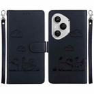 For Honor 400 Pro Global 160.8mm Cute Cats RFID Leather Phone Case(Black) - 1